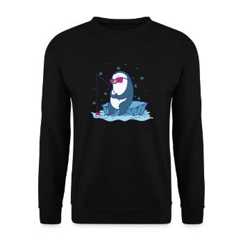 Manchot Pêche Antarctique Oiseau Animal - Sweat-shirt Unisexe - noir - Devant - Alina (178cm) & Michal (187cm)