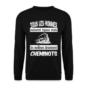 les meilleurs deviennent cheminots - Sweat-shirt Unisexe - noir - Devant - Alina (178cm) & Michal (187cm)