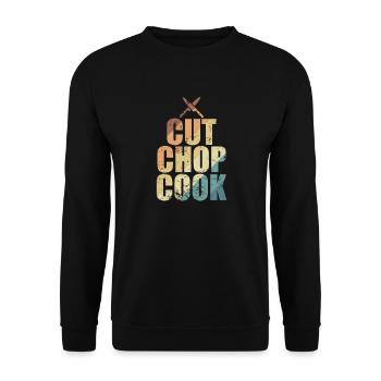 Cut Chop Cook Chef Hobby Food Kitchen - Unisex Sweatshirt - black - Front - Alina (178cm) & Michal (187cm)