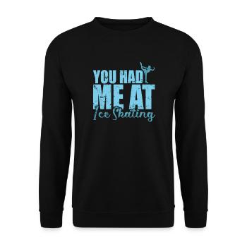 Tu m’as eu à Ice Skating Schlittschuhlaufen - Sweat-shirt Unisexe - noir - Devant - Alina (178cm) & Michal (187cm)