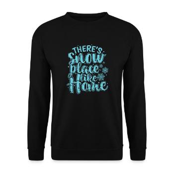Il y a un endroit enneigé comme Home Winter tobogganing - Sweat-shirt Unisexe - noir - Devant - Alina (178cm) & Michal (187cm)