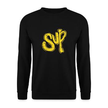 SUP Wasser Stand up Paddle Sommersport - Unisex Pullover - Schwarz - Vorne - Alina (178cm) & Michal (187cm)