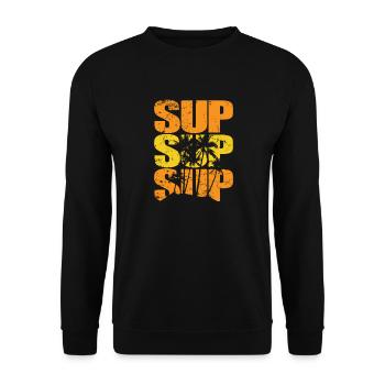 SUP avec Palm Stand up Paddle Sport - Sweat-shirt Unisexe - noir - Devant - Alina (178cm) & Michal (187cm)