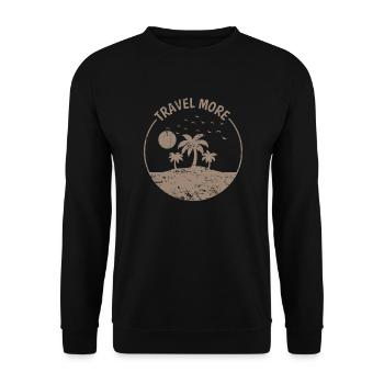 Travel More Palme Holidays Beach - Unisex Sweatshirt - black - Front - Alina (178cm) & Michal (187cm)