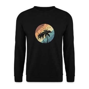 Palmier Relaxation Plant Holiday Beach - Sweat-shirt Unisexe - noir - Devant - Alina (178cm) & Michal (187cm)