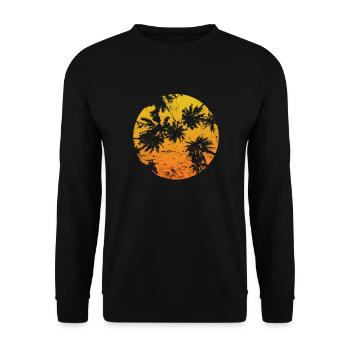 Palmier Plante d’été Coconut Beach - Sweat-shirt Unisexe - noir - Devant - Alina (178cm) & Michal (187cm)
