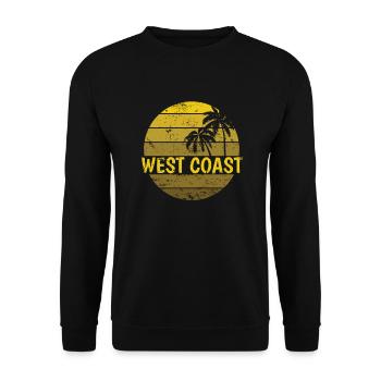 West Coast Palme Urlaub Strand - Unisex Pullover - Schwarz - Vorne - Alina (178cm) & Michal (187cm)