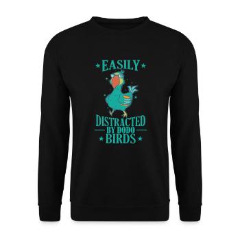 Easily Distracted by Dodo Birds Tier - Unisex Sweatshirt - black - Front - Alina (178cm) & Michal (187cm)