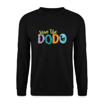 Save the Dodo bird from Mauritius - Unisex Sweatshirt - black - Front - Alina (178cm) & Michal (187cm)