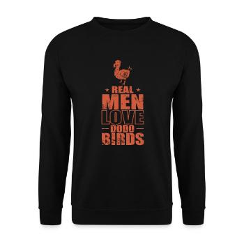 Real Men Love Dodo Birds Animal Bird - Unisex Sweatshirt - black - Front - Alina (178cm) & Michal (187cm)