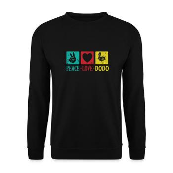 Peace Love Dodo Bird from Mauritius - Unisex Sweatshirt - black - Front - Alina (178cm) & Michal (187cm)
