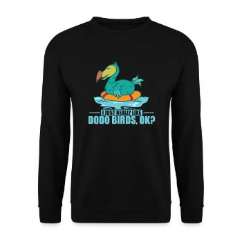 I Just Really Like Dodo Birds, ok? Mauritius - Unisex Sweatshirt - black - Front - Alina (178cm) & Michal (187cm)