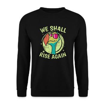 We Shall Rise Again Vogel aus Mauritius - Unisex Pullover - Schwarz - Vorne - Alina (178cm) & Michal (187cm)