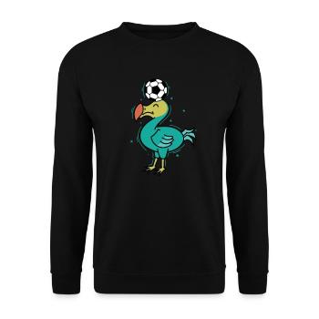 Dodo plays football bird from Mauritius - Unisex Sweatshirt - black - Front - Alina (178cm) & Michal (187cm)