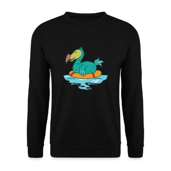 Dodo in the water with floating tire bird - Unisex Sweatshirt - black - Front - Alina (178cm) & Michal (187cm)