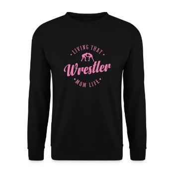 Living that Wrestler Mom Life Show Fight - Unisex Sweatshirt - black - Front - Alina (178cm) & Michal (187cm)