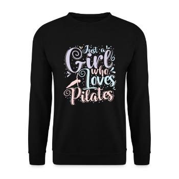 Just a Girl who Loves Pilates Powerhouse - Unisex Sweatshirt - black - Front - Alina (178cm) & Michal (187cm)
