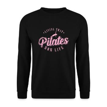 Living that Pilates Mom Life Powerhouse - Unisex Sweatshirt - black - Front - Alina (178cm) & Michal (187cm)
