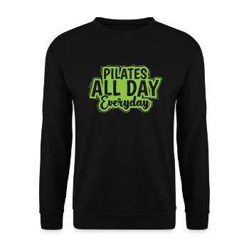 Pilates all Day Everyday Powerhouse - Unisex Sweatshirt - black - Front - Alina (178cm) & Michal (187cm)