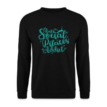 Anti Social Pilates Addict Powerhouse - Unisex Sweatshirt - black - Front - Alina (178cm) & Michal (187cm)