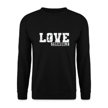 Love Cornhole Game Hobby - Unisex Sweatshirt - black - Front - Alina (178cm) & Michal (187cm)