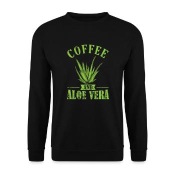Coffee and Aloe Vera Cream Cosmetics Natural - Unisex Sweatshirt - black - Front - Alina (178cm) & Michal (187cm)