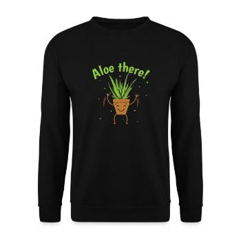 Aloe there! Aloe Vera Cream Cosmetics - Unisex Sweatshirt - black - Front - Alina (178cm) & Michal (187cm)