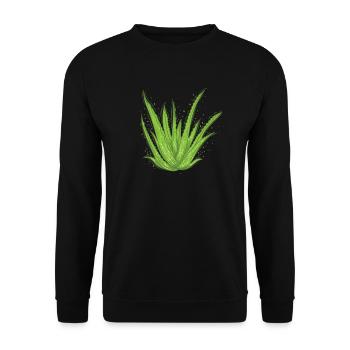 Aloe Vera Cream Cosmetics Natural - Unisex Sweatshirt - black - Front - Alina (178cm) & Michal (187cm)