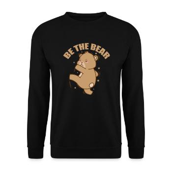 Be the Bear Wald Tier - Unisex Pullover - Schwarz - Vorne - Alina (178cm) & Michal (187cm)