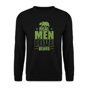 De vrais hommes aiment les ours Animal de la forêt - Sweat-shirt Unisexe - noir - Devant - Alina (178cm) & Michal (187cm)