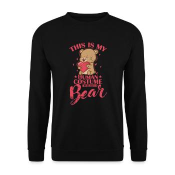 This is my Human Costume I'm really a Bear Tier - Unisex Sweatshirt - black - Front - Alina (178cm) & Michal (187cm)