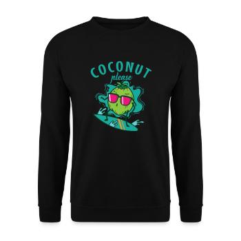 Coconut while surfing Coconut Please - Unisex Sweatshirt - black - Front - Alina (178cm) & Michal (187cm)