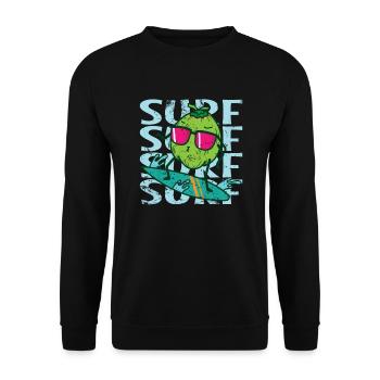 Surf Surf Surf Coconut Palm Exotic - Unisex Sweatshirt - black - Front - Alina (178cm) & Michal (187cm)