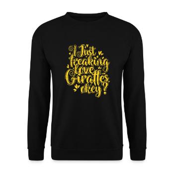 J’adore Giraffes Okey? Safari - Sweat-shirt Unisexe - noir - Devant - Alina (178cm) & Michal (187cm)
