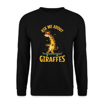 Ask me about Giraffes Zoo Safari - Unisex Sweatshirt - black - Front - Alina (178cm) & Michal (187cm)