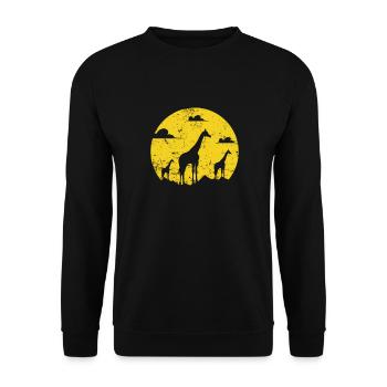Giraffe Animal Safari Zoo Savannah - Unisex Sweatshirt - black - Front - Alina (178cm) & Michal (187cm)