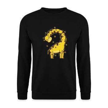 Giraffe mit krummen Hals Zoo Tierpark - Unisex Pullover - Schwarz - Vorne - Alina (178cm) & Michal (187cm)