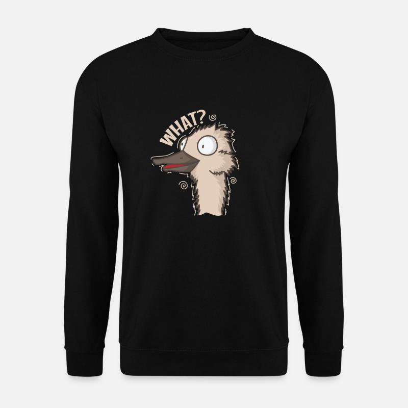 What? Strauß Vogel Tier Sprinter - Unisex Pullover - Schwarz