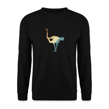 Animal oiseau d’autruche dans la savane - Sweat-shirt Unisexe - noir - Devant - Alina (178cm) & Michal (187cm)