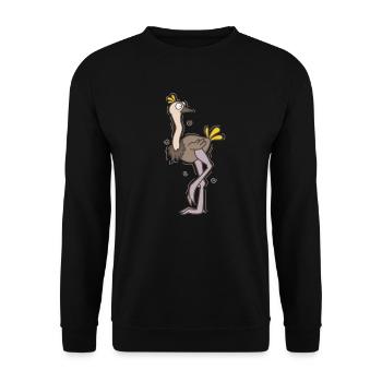 Bird ostrich is confused ratite - Unisex Sweatshirt - black - Front - Alina (178cm) & Michal (187cm)