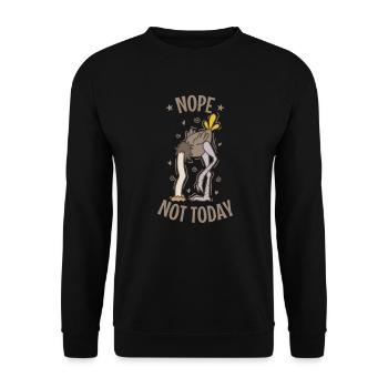 Nope Not Today Strauß Kopf im Sand Laufvogel - Unisex Pullover - Schwarz - Vorne - Alina (178cm) & Michal (187cm)