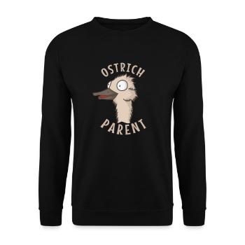 Ostrich Parent Laufvogel Strauß Natur - Unisex Pullover - Schwarz - Vorne - Alina (178cm) & Michal (187cm)