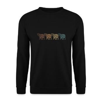 Léopard Grand Chat Prédateur Afrique - Sweat-shirt Unisexe - noir - Devant - Alina (178cm) & Michal (187cm)