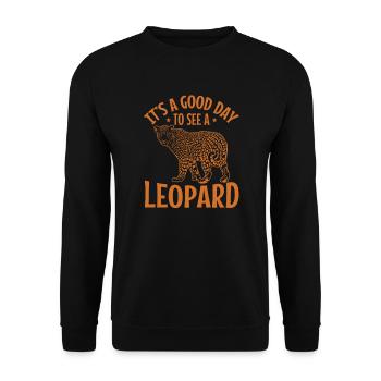 C’est une bonne journée pour voir un animal léopard de grand félin - Sweat-shirt Unisexe - noir - Devant - Alina (178cm) & Michal (187cm)