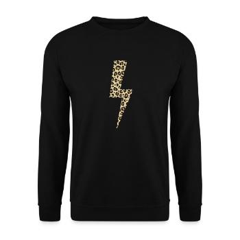 Léopard Lightning Big Cat Afrique - Sweat-shirt Unisexe - noir - Devant - Alina (178cm) & Michal (187cm)