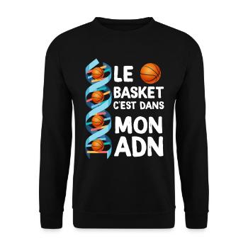 Basket C'est Mon ADN Cadeau Homme Femme Enfant - Sweat-shirt Unisexe - noir - Devant - Alina (178cm) & Michal (187cm)