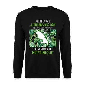 Tire-toi en Martinique Cadeau Homme Et Femme - Sweat-shirt Unisexe - noir - Devant - Alina (178cm) & Michal (187cm)