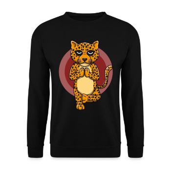 Yoga Leopard - Unisex Pullover - Schwarz - Vorne - Alina (178cm) & Michal (187cm)