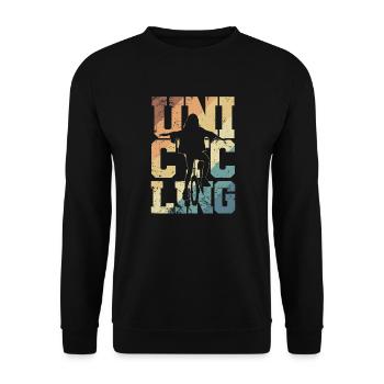 Unicycling Hobby Balance Sport - Unisex Sweatshirt - black - Front - Alina (178cm) & Michal (187cm)