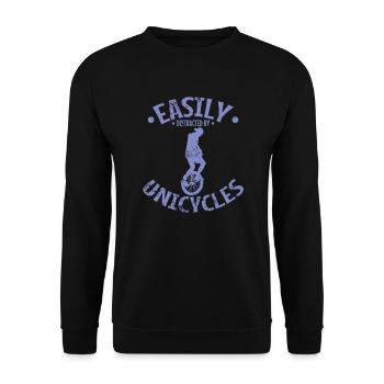 Easily Distracted by Unicycles - Unisex Sweatshirt - black - Front - Alina (178cm) & Michal (187cm)